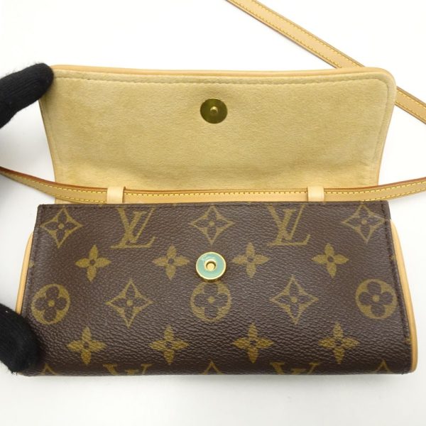 6 Louis Vuitton Monogram Pochette Twin PM Brown 2WAY