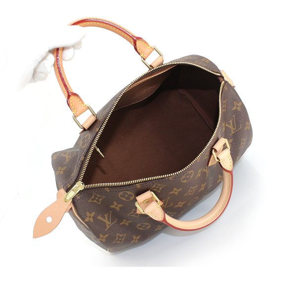 6 Louis Vuitton Monogram Speedy 30 HandBag Brown Gold Hardware