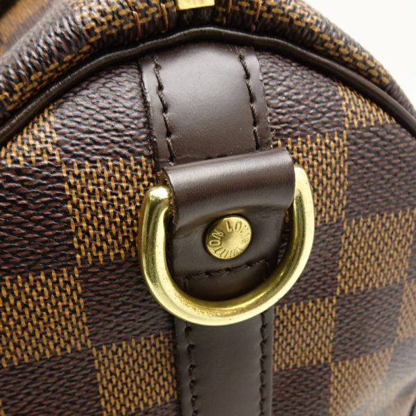 6 Louis Vuitton Damier Speedy Bandouliere 25 Ebene Boston Bag Brown