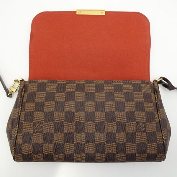 6 Louis Vuitton Damier Favorite MM Ebene 2WAY Bag Brown