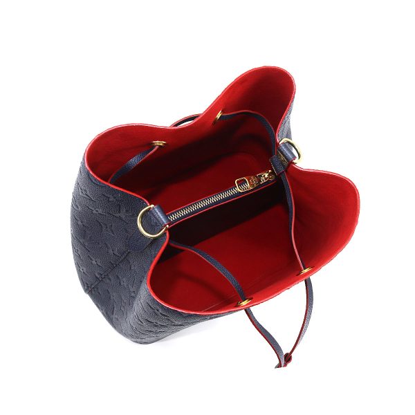 6 Louis Vuitton Monogram Emplant Neo Noe Shoulder Bag Leather Marine Rouge
