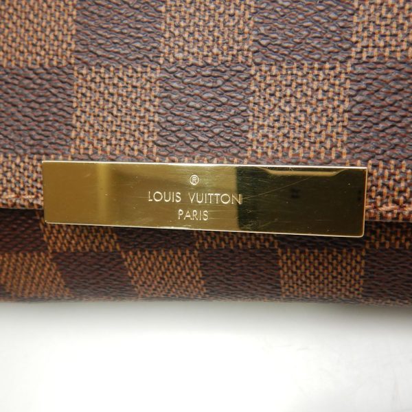 6 Louis Vuitton Damier Favorite PM Ebene 2WAY Bag Diagonal Brown