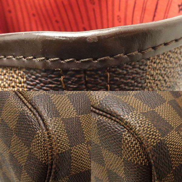 6 Louis Vuitton Damier Neverfull MM Ebene Tote Bag Brown