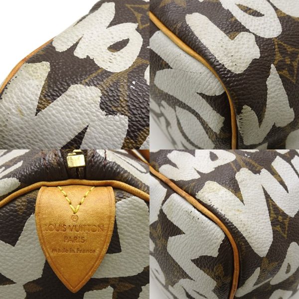 6 Louis Vuitton Monogram Graffiti Speedy 30 Argent Shoulder Bag