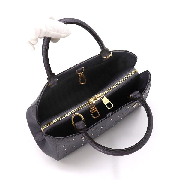 6 Louis Vuitton Emplant Montaigne BB Shoulder Bag Leather Silver Studs Black
