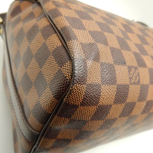 6 Louis Vuitton Damier Speedy Bandouliere 30 Ebene Boston Bag Brown