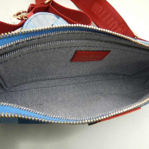 6 Louis Vuitton Denim Monogram Multi Pochette Accessoire Blue Red