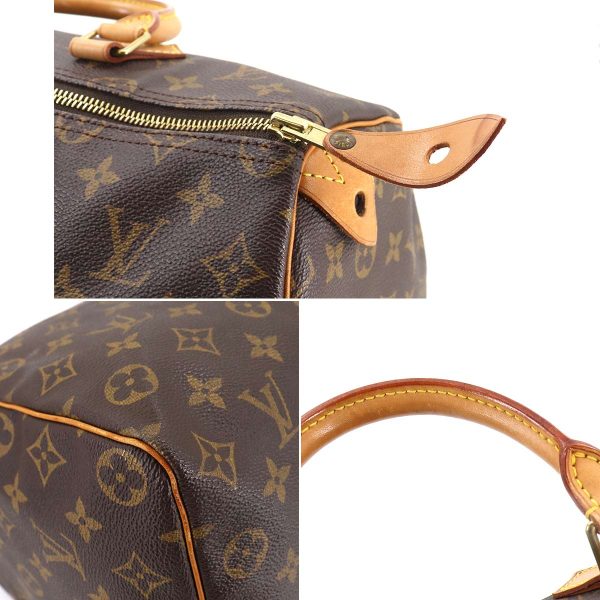 6 Louis Vuitton Monogram Speedy 35 Hand Bag Brown Gold Hardware