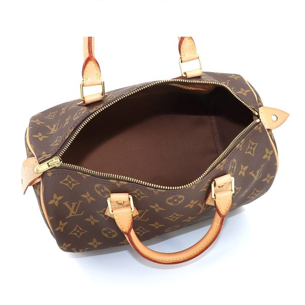 6 Louis Vuitton Monogram Speedy 30 Hand Bag Brown Gold Hardware