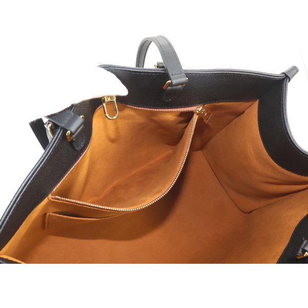 7 Louis Vuitton Monogram Emplant Onthego GM 2 Way Tote Shoulder Bag Noir