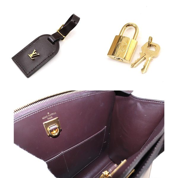 7 Louis Vuitton City Steamer MM 2 Way Hand Shoulder Bag Leather Beige Brown