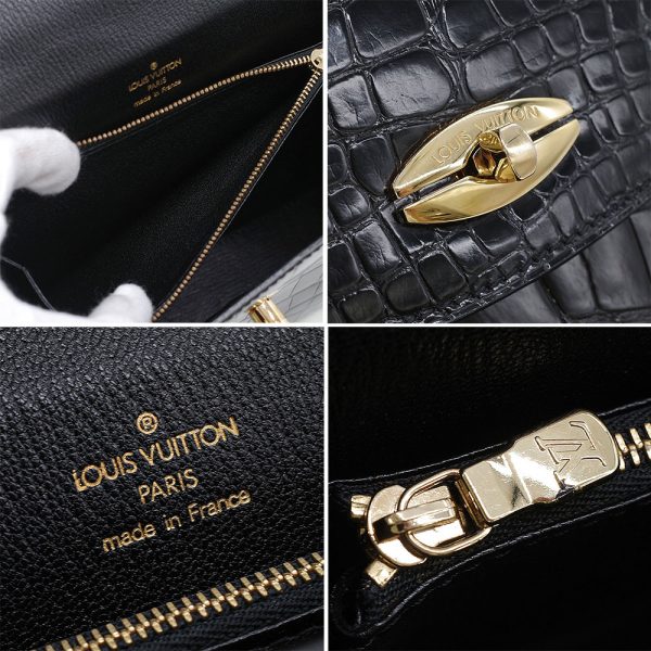 7 Louis Vuitton Malesherbes Handbag Crocodile Special Black