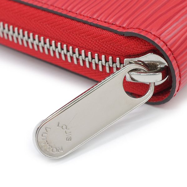 7 Louis Vuitton Zippy Wallet Round Zipper Epi Coquelicot Silver