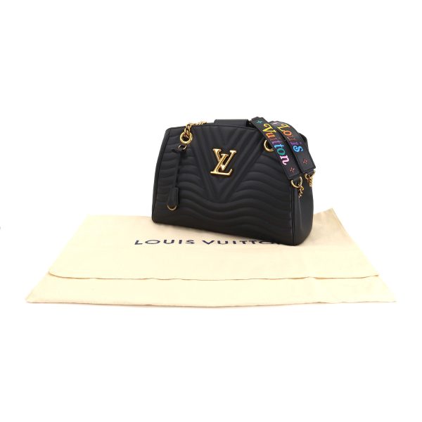 7 Louis Vuitton New Wave Chain Tote 2 Way Shoulder Bag Leather Noir