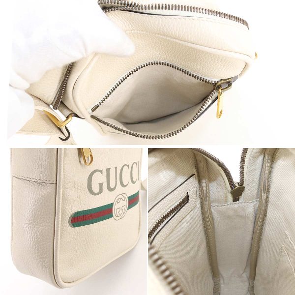 7 Gucci Shoulder Bag Leather Ivory Gold Hardware White