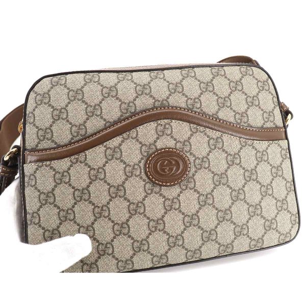 7 Gucci Interlocking G GG Supreme Messenger Shoulder Bag Leather Beige Brown