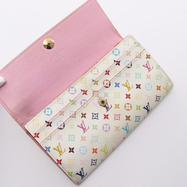 7 Louis Vuitton Portefeuille Monogram Multicolor Long Wallet White