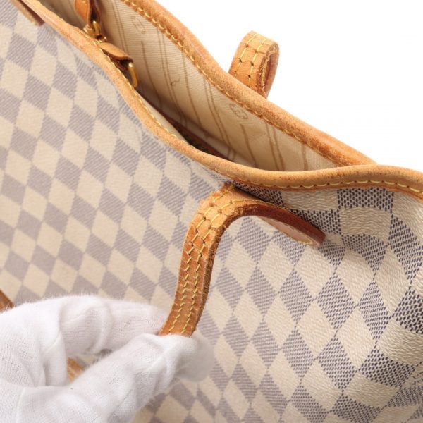 7 Louis Vuitton Neverfull MM Damier Azur Shoulder Bag Tote Bag White