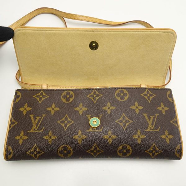 7 Louis Vuitton Monogram Pochette Twin GM Brown 2WAY Bag