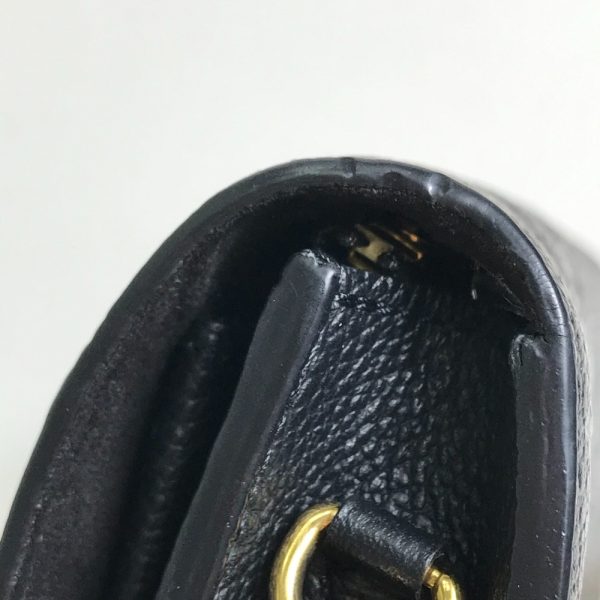 7 Louis Vuitton Monogram Emplant Portefeuille Chain Wallet Black