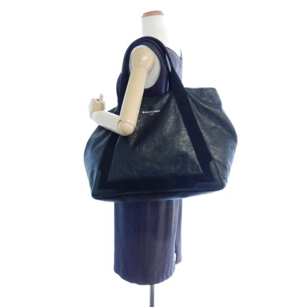 7 Balenciaga Navy Cabas Lambskin Black Tote Bag