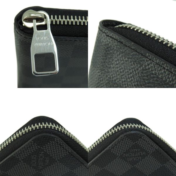 7 Louis Vuitton Zippy Wallet Vertical Damier Graphite Long Wallet Damier Canvas