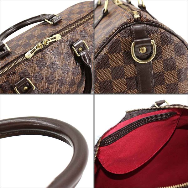 7 Louis Vuitton Damier Speedy 35 Hand Bag Ebene Brown Gold Hardware