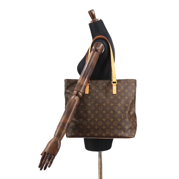 7 Louis Vuitton Monogram Cabas Mezzo Tote Bag Brown Gold Metal Fittings