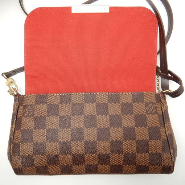 7 Louis Vuitton Damier Favorite PM Ebene 2WAY Bag Diagonal Brown