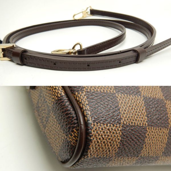 7 Louis Vuitton Damier Pochette Ipanema Ebene Diagonal Shoulder 2WAY Brown