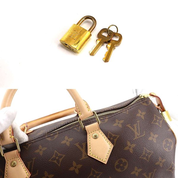 7 Louis Vuitton Monogram Speedy 35 Hand Bag Brown