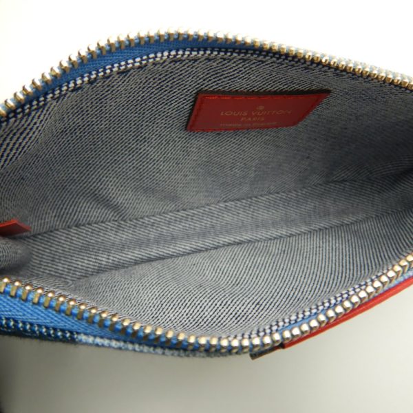 7 Louis Vuitton Denim Monogram Multi Pochette Accessoire Blue Red