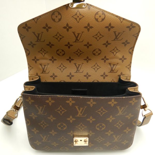 7 Louis Vuitton Monogram Reverse Pochette Metis MM 2WAY Bag Brown