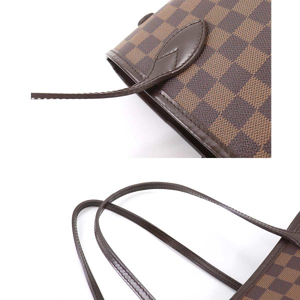 7 Louis Vuitton Damier Neverfull MM Tote Bag Ebene Series Brown Gold Metal Fittings