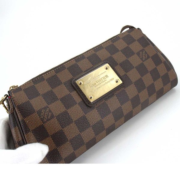 7 Louis Vuitton Damier Eva 2 way Hand Shoulder Bag Ebene Brown