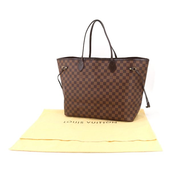 7 Louis Vuitton Damier Neverfull GM Tote Bag Ebene Series Gold Metal Fittings