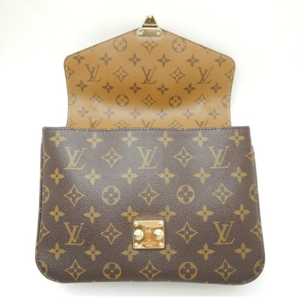 7 Louis Vuitton Monogram Reverse Pochette Metis MM 2WAY Bag Brown