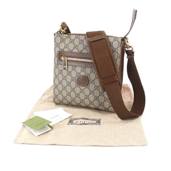 8 Gucci GG Supreme Messenger Shoulder Bag Leather Beige Brown