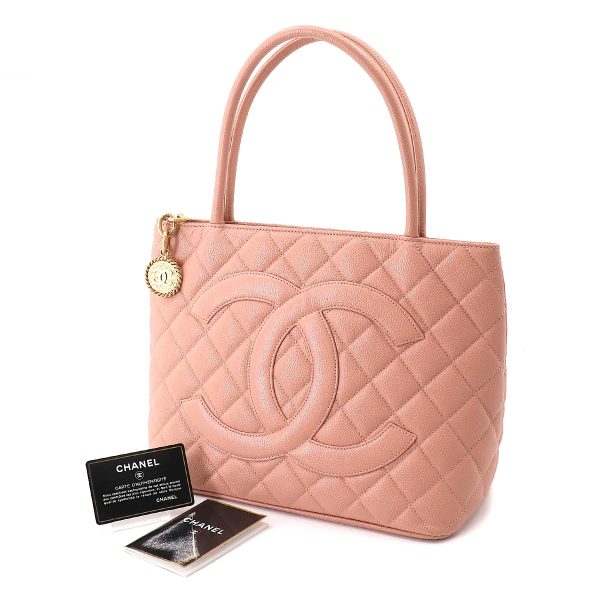 8 Chanel Reissue Tote Bag Caviar Skin Leather Pink Gold Metal Fittings