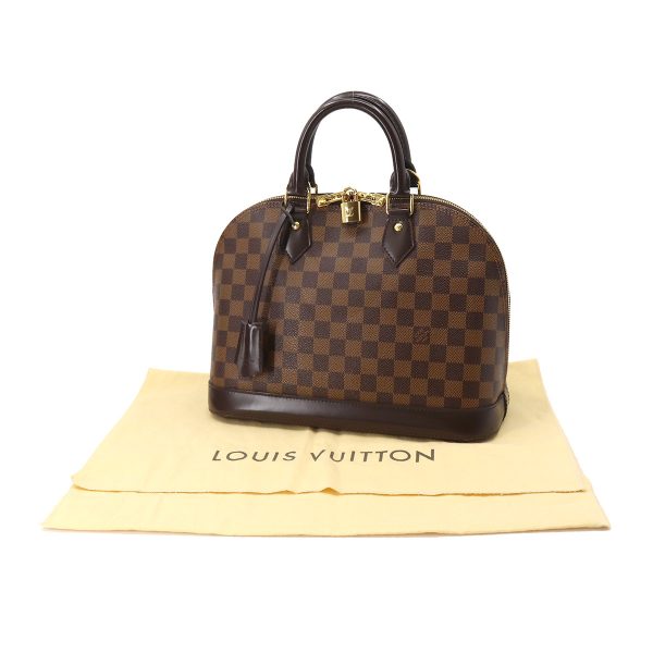 8 Louis Vuitton Damier Alma PM Hand Bag Ebene Brown