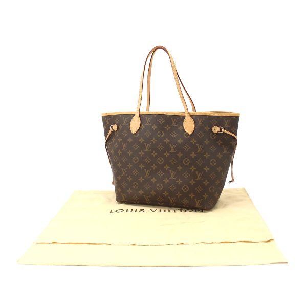 8 Louis Vuitton Monogram Neverfull MM Tote Bag Brown Beige