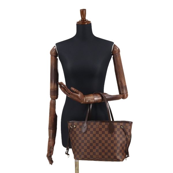 8 Louis Vuitton Damier Neverfull PM Tote Bag Ebene Brown