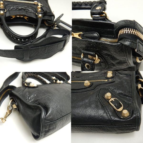 8 Balenciaga Giant Mini City Handbag 2way Lambskin Black