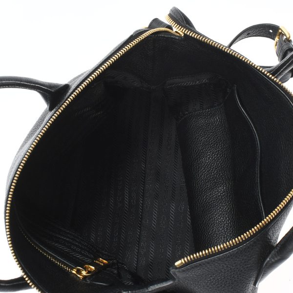 8 Prada Handbag Metal Fittings Leather 2way Bag Black