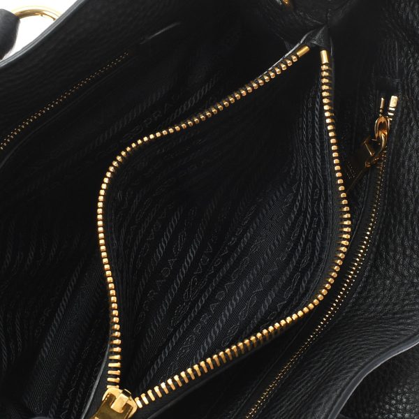 8 Prada Gold Metal Fittings Leather Tote Bag Black