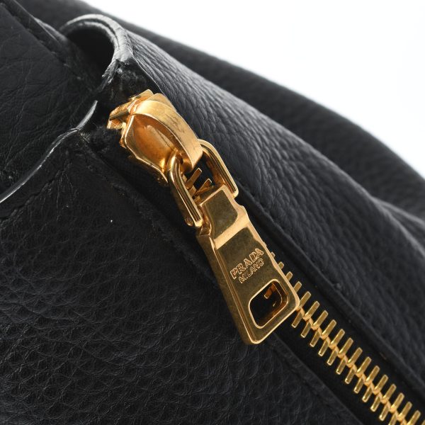 8 Prada Shoulder Bag Gold Hardware Leather Black