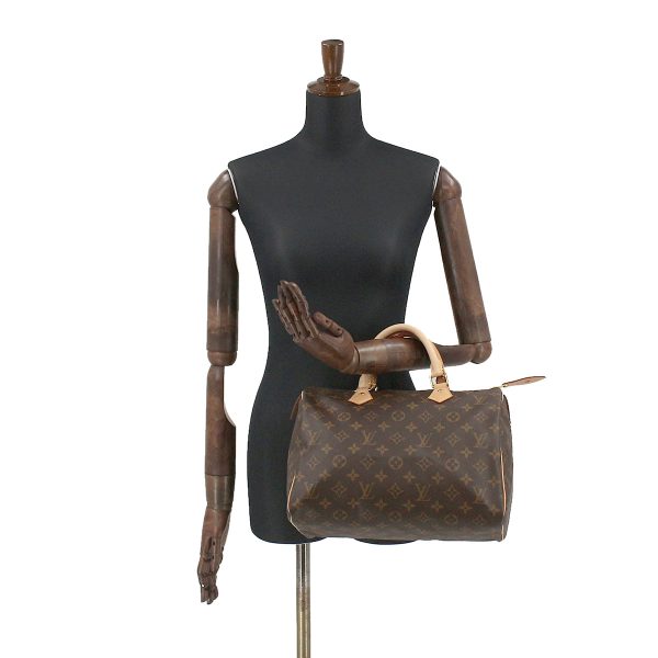 8 Louis Vuitton Monogram Speedy 30 HandBag Brown Gold Hardware