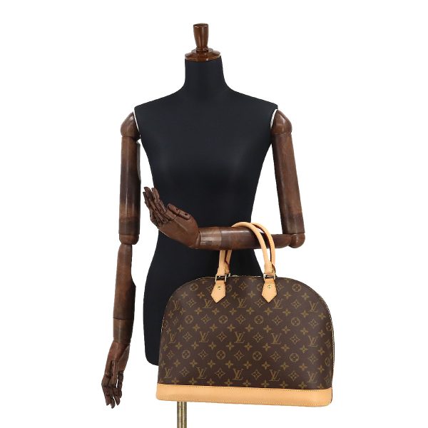 8 Louis Vuitton Monogram Alma GM Hand Bag Brown Gold Metal Fittings