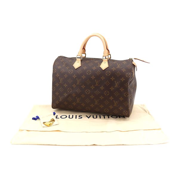 8 Louis Vuitton Monogram Speedy 35 Hand Bag Brown