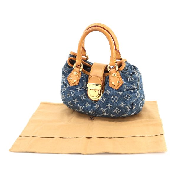 8 Louis Vuitton Monogram Denim Pleaty Canvas Leather Blue